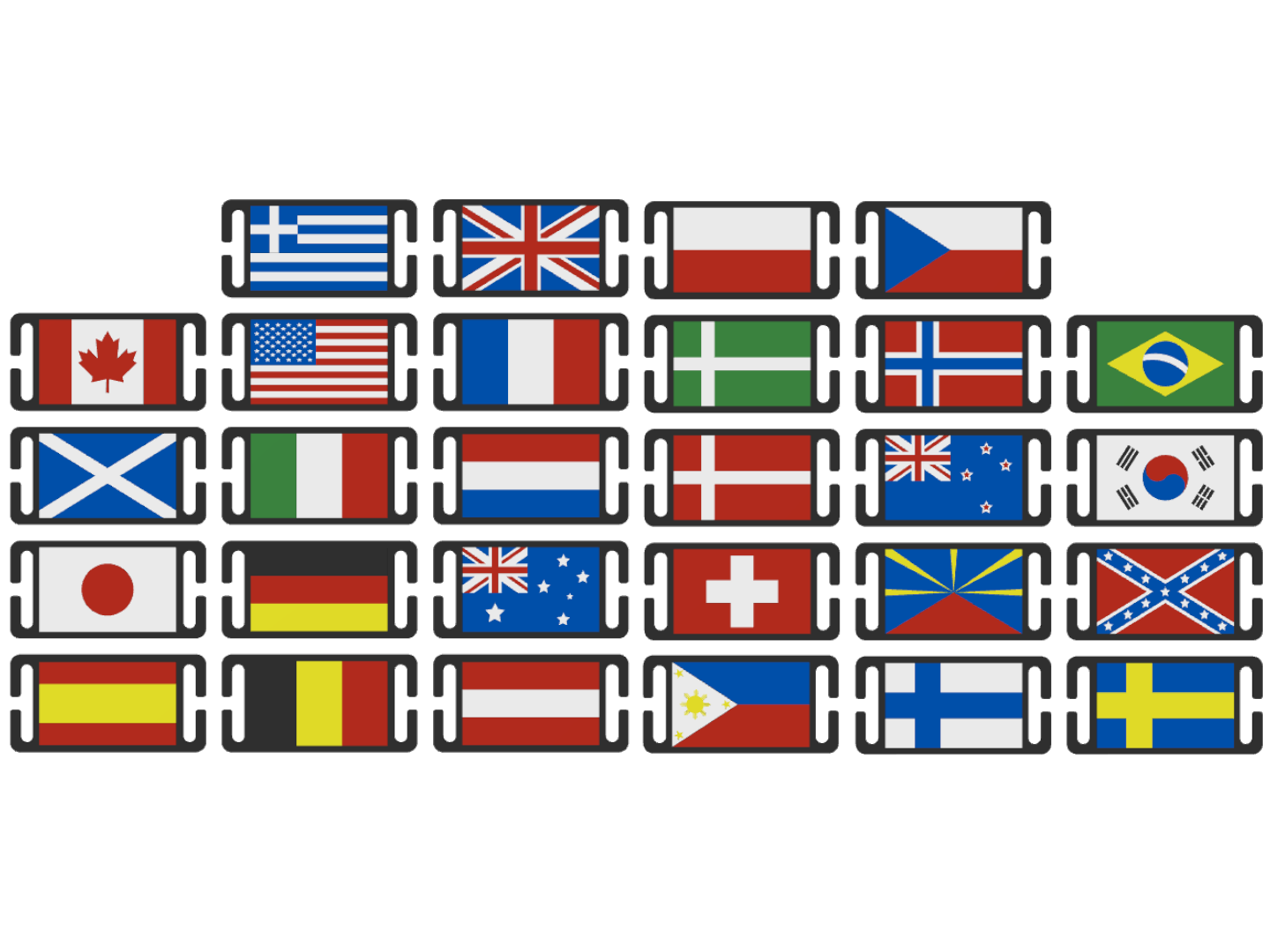 Patchs - drapeau fixation molle symétrique