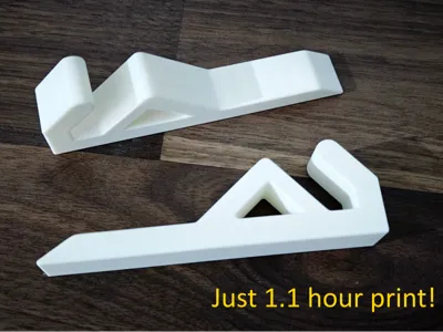 Minimalist laptop stand prop (fast print, 50°)
