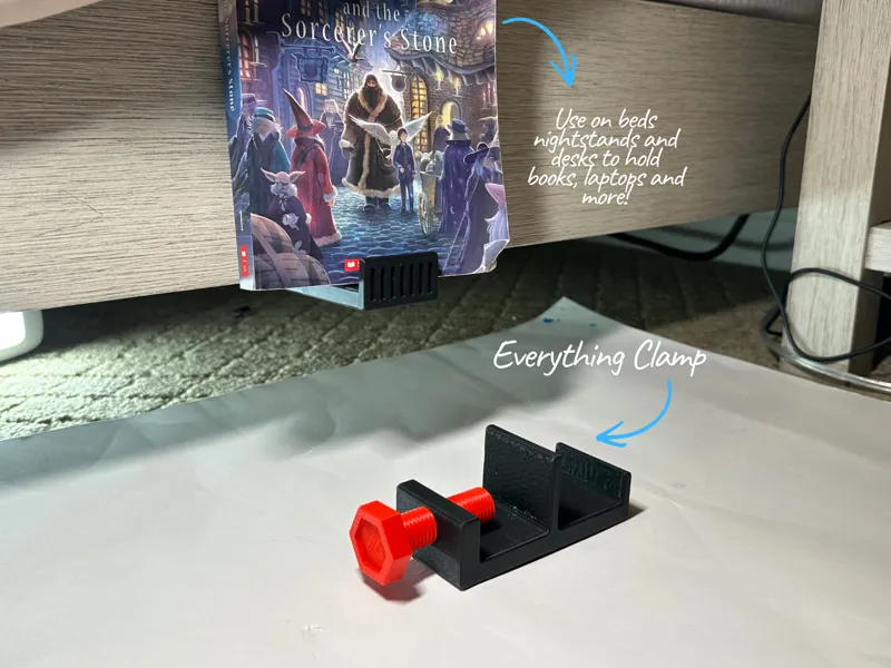 Universal Clamp-On Bedside Shelf