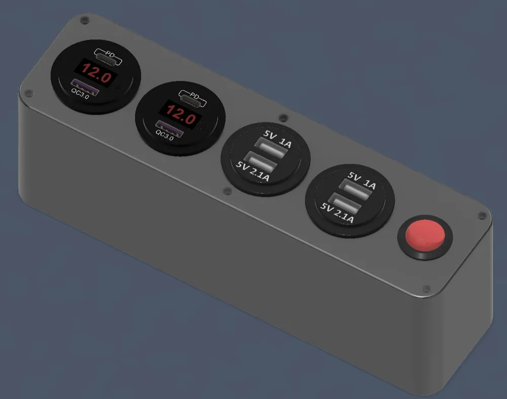 USB junction box. with switch - Free 3D Print Model - MakerWorld
