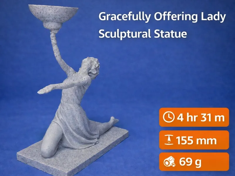 Gracefully Offering Lady-Sculptural Statue