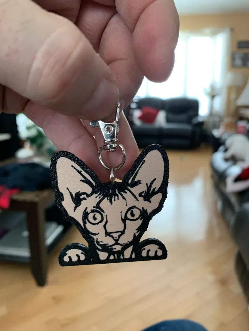 Sphynx Cat Keychain