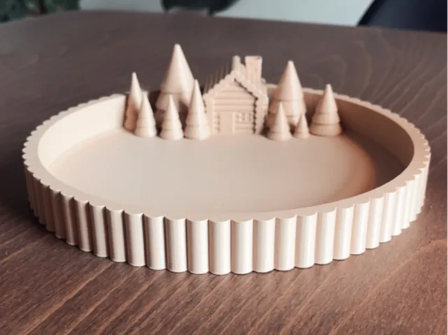 Christmas village tray