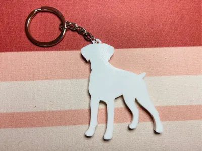 Boxer dog keychain
