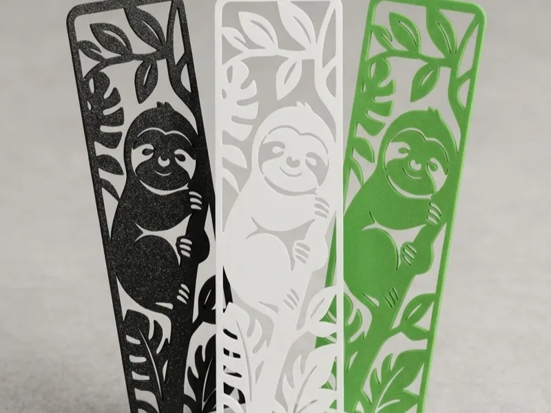 Cute Sloth Cutout Bookmark | Fast One-Color Print