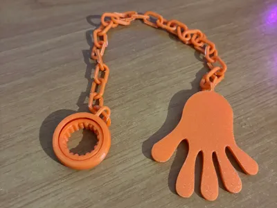 Sticky hand toy rotating fidget spinner with chain