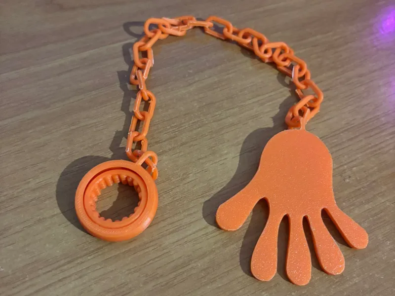 Sticky hand toy rotating fidget spinner with chain