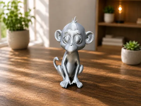 Letrero o emblema decorativo: Cute Polygon Monkey – 3D Printable Decor — referencia de MakerWorld