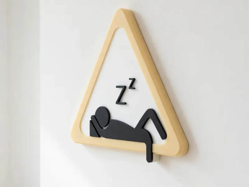 Warning sign - a nap in process