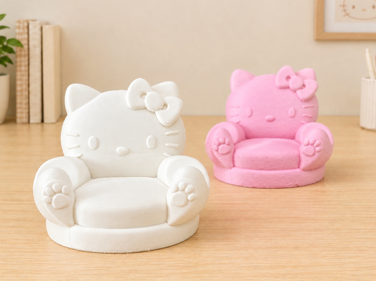 Hello Kitty 懒人沙发手机支架|无支撑|AMS多色|毛绒质感 - 1