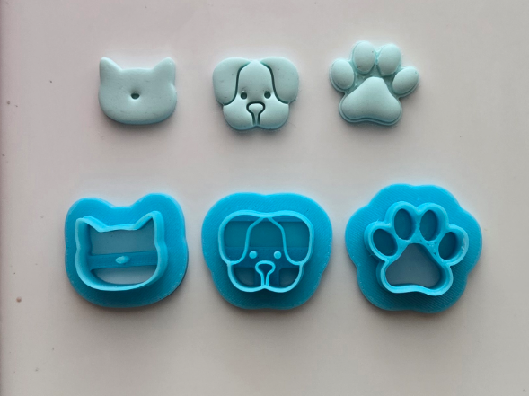 Cat, Dog, Paw print Clay Cutters