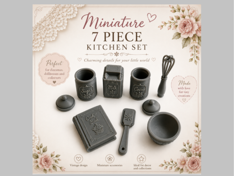 Tiny Victorian Baking Set | Dollhouse Miniatures
