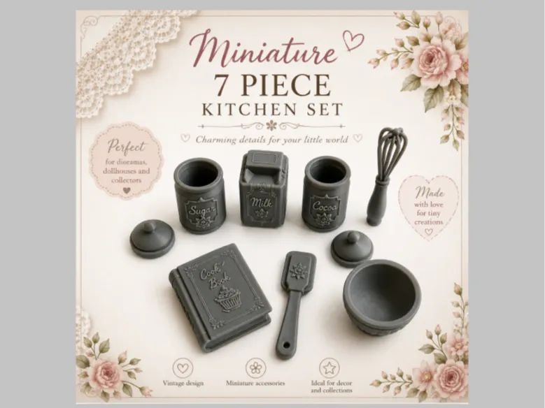 Tiny Victorian Baking Set | Dollhouse Miniatures