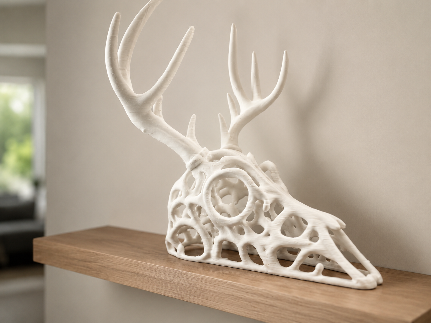 Deer Skull Ornament – Voronoi Style Wall Decor