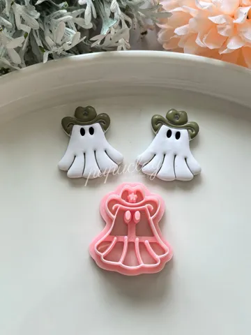 Cortador para modelado: Halloween Cowboy Ghost Polymer Clay Cutter — vista de referencia 3