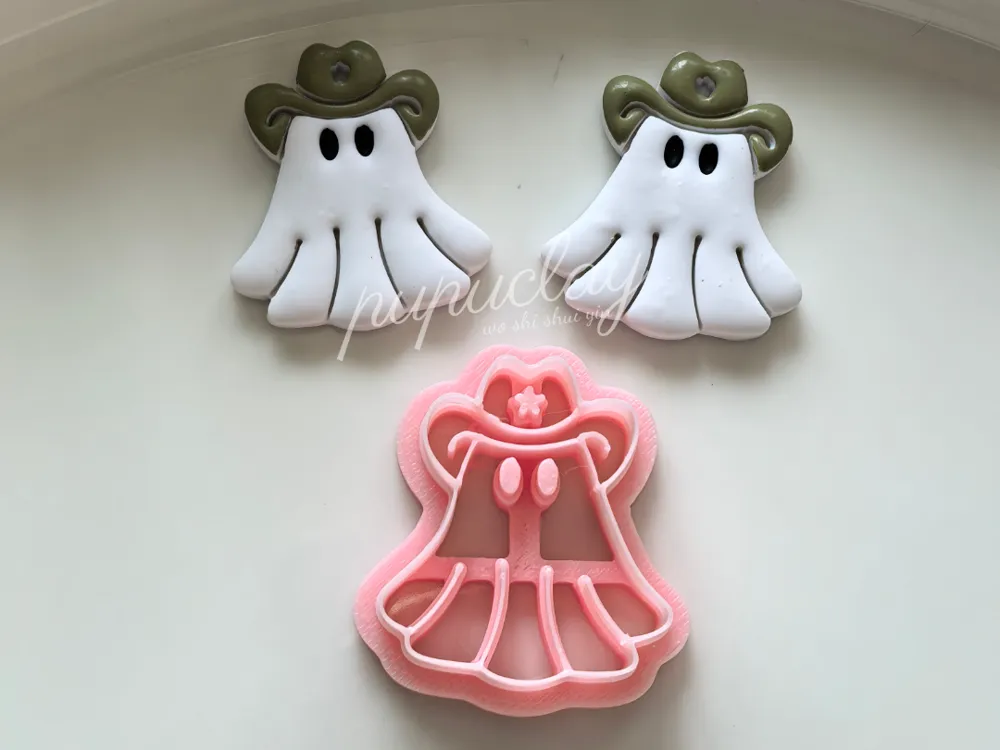 Cortador para modelado: Halloween Cowboy Ghost Polymer Clay Cutter. Referencia del modelo original.