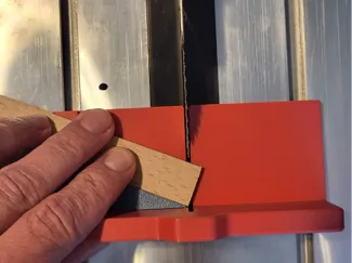 Modular table saw sled for Proxxon FET