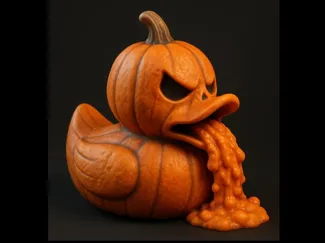 Canard-Citrouille d'Halloween