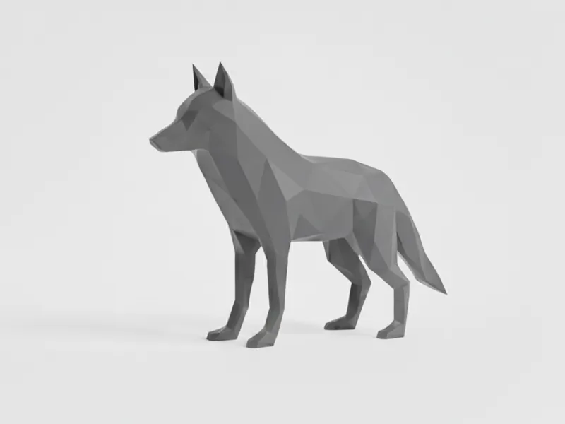 Low Poly Wolf - Moderne Deko-Figur