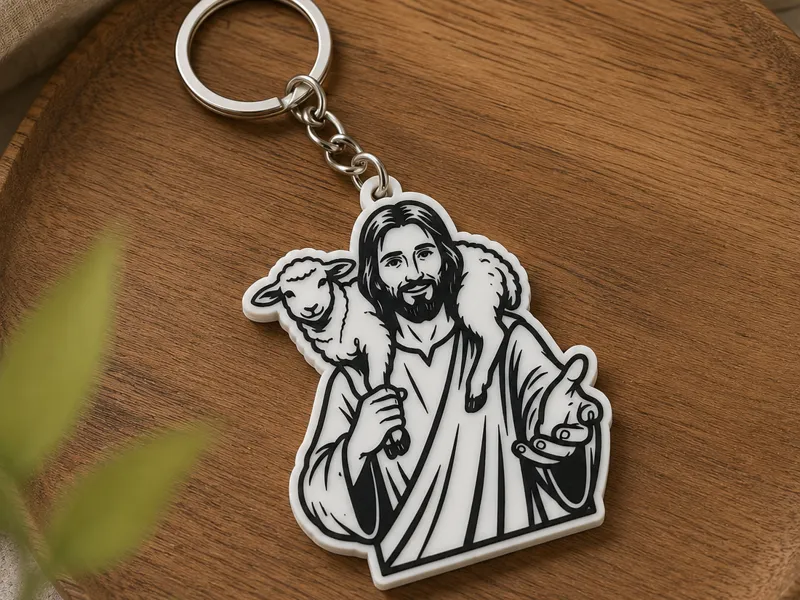 JESUS REACH LOST LAMB KEYCHAIN