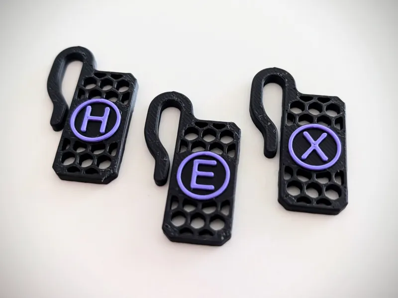 Hexagonal Glass Markers / Tags with Letters – AMS