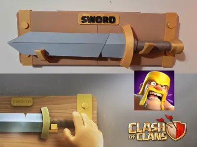 Barbarian Sword & Wall Mount (Clash of Clans)