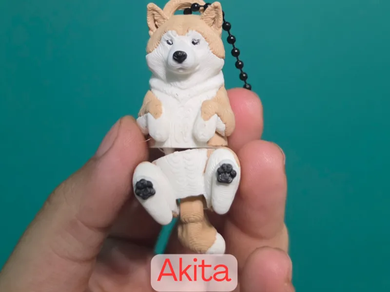 Akita - articulated dog keychain