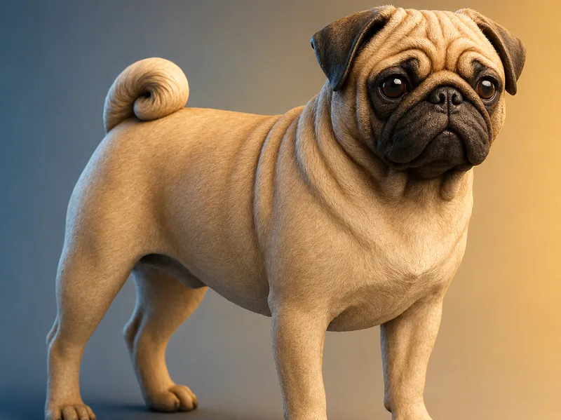 Pug / Mops stehend