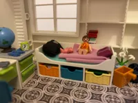 Lit avec étagère et caisses pour maison de poupée — photo 4