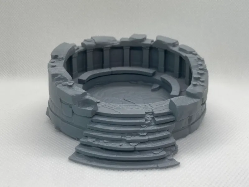 Ancient Ruins Round Base RPG Miniature Scenery DnD