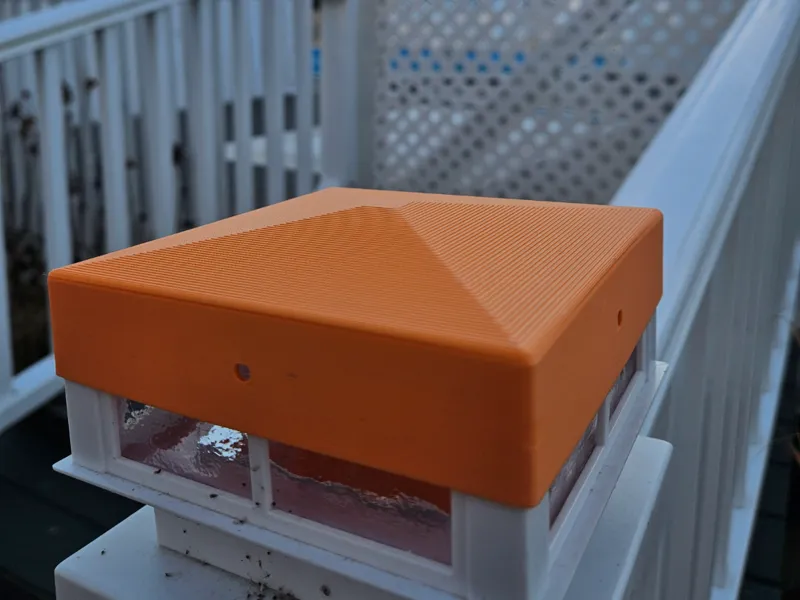 4.9 x 4.9 cover for deck post solar lights.