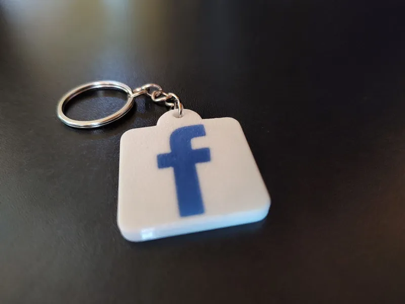 Facebook Logo Keychain with NFC (NTAG215) FLAT AMS