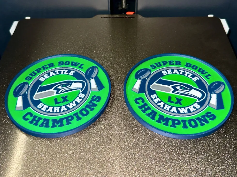Seattle Seahawks Super Bowl Champions Coasters - Free 3D Print Model ...