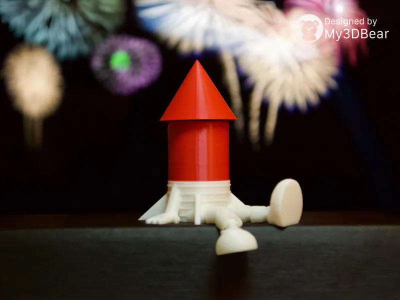 Articulated Firework Rocket with flexi legs