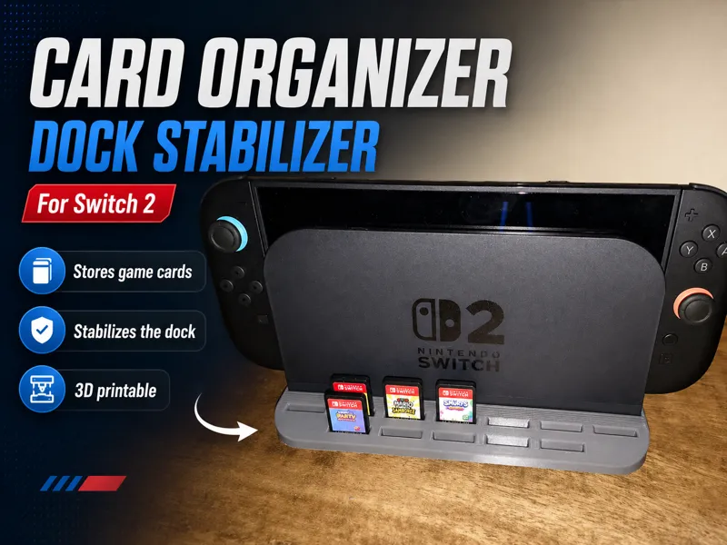 Nintendo Switch 2 Card Organizer + Dock stabilizer