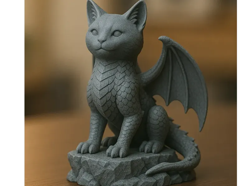 Kitty Stone Dragon Statue