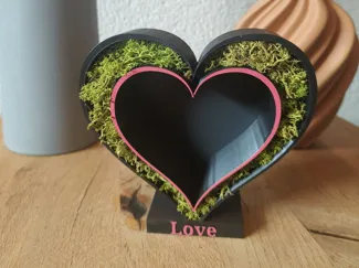 Layered Heart Moss Frame – Valentine & Home Decor
