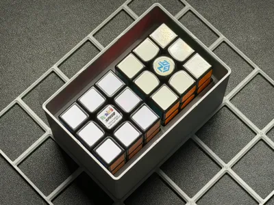 Gridfinity stackable box: two 3x3 Rubik's cubes
