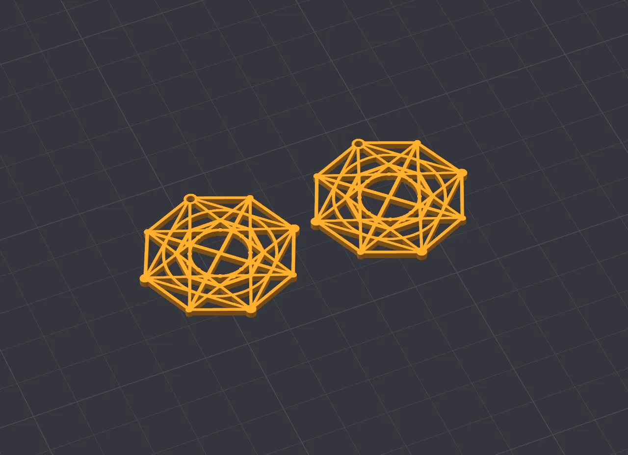 Sacred Geometry Earrings 05, No AMS, Quick Print view 2