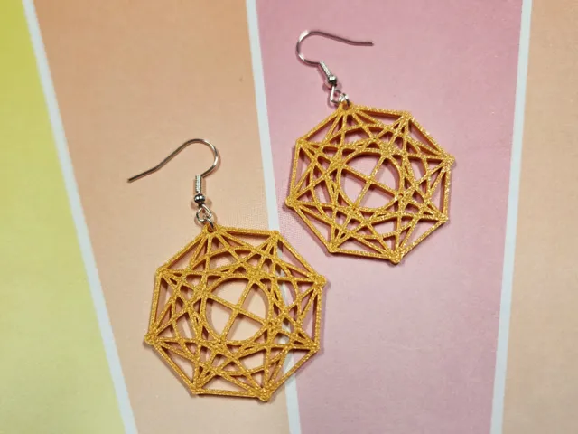 Sacred Geometry Earrings 05, No AMS, Quick Print