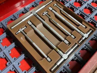 Customizable Gridfinity Bore Gauge Tray