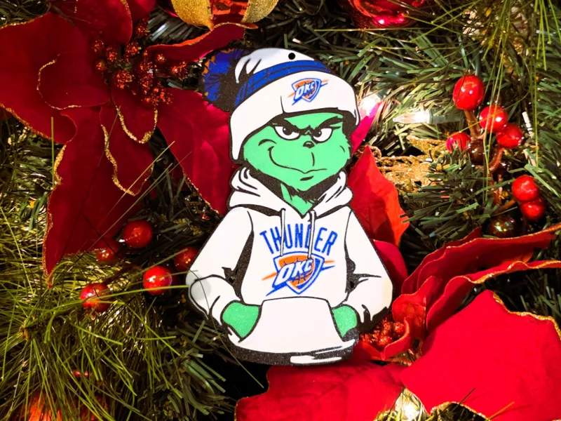 Grinch Oklahoma City Thunder Christmas Ornament