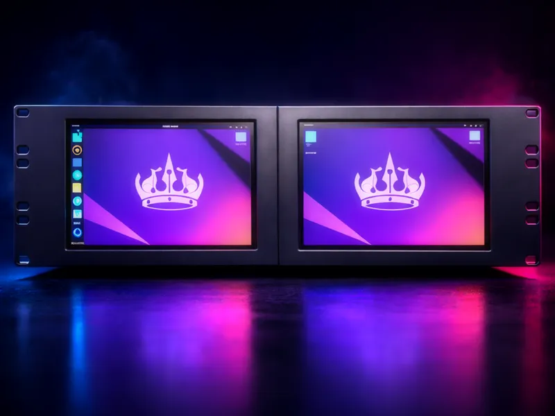 19in 3u Dual 7" Touchscreen Monitor Rack Mount