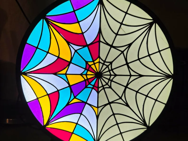 Netfilx Wednesday stained glass lamp