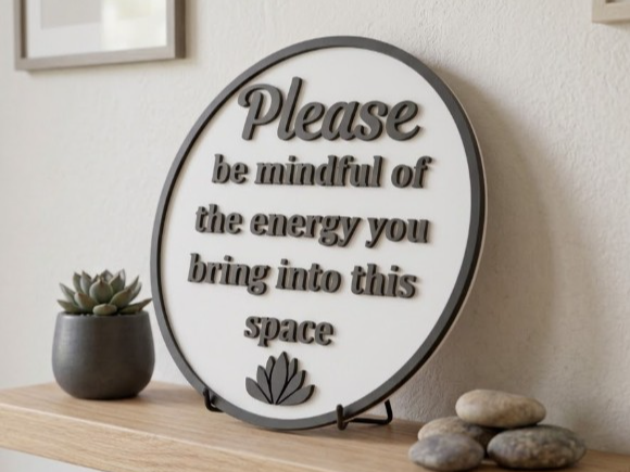 Mindful Energy Sign - Zen Home & Office Decor