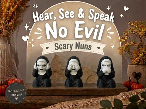 Modelo para impresión 3D: Hear, See & Speak No Evil Scary Nuns — referencia de MakerWorld