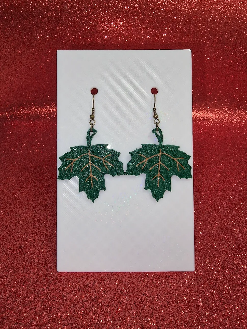 Leaf earrings view 2