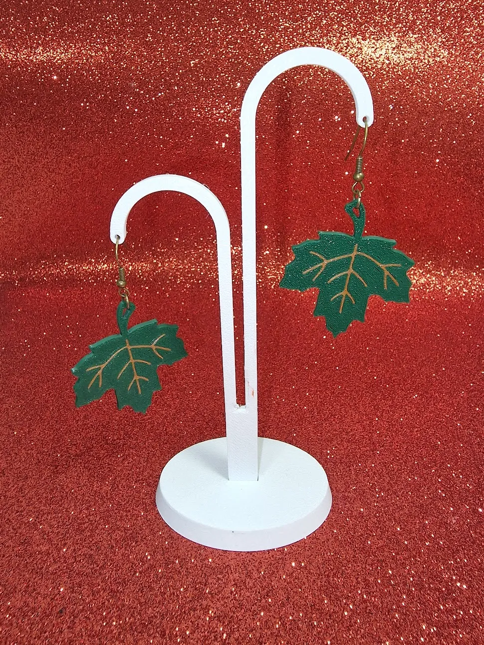 Leaf earrings view 3