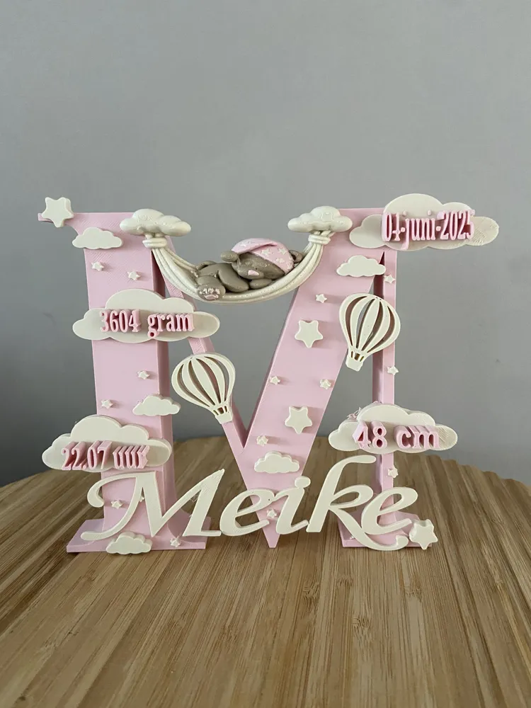Personalized Letter – Baby Name & Birth Details - Free 3D Print Model ...