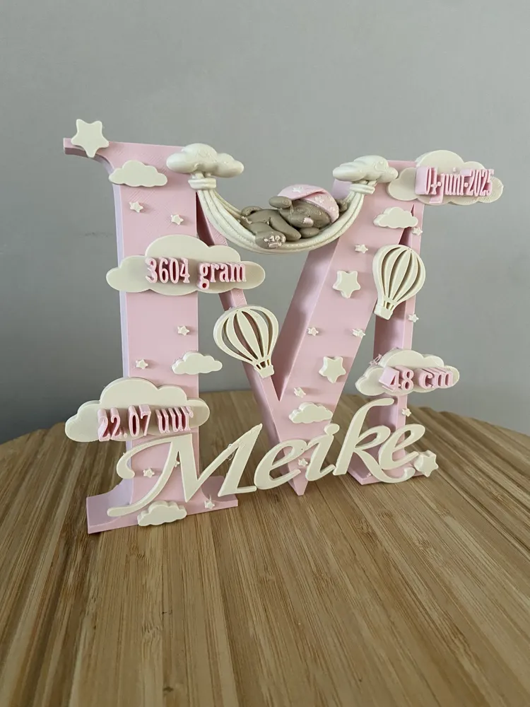 Unique Message Letters Personalized Letter – Baby Name & Birth Details - Free 3D Print Model ...